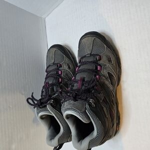 Hi-Tec Gray‎ and Purple Lace Up Boots for Outdoor Activities